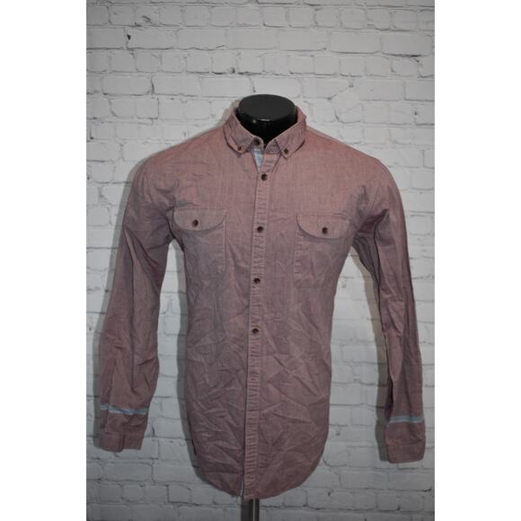 Vissla Button Down Shirt Mens Size XL Cotton Long Sleeve Maroon - Picture 2 of 9